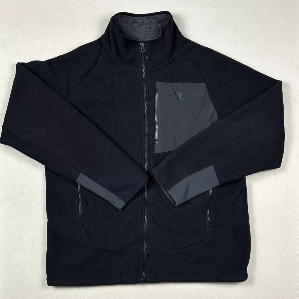 The North Face Chimborazo Mens Size XL Black Zip Sherpa Lined Fleece Jacket Warm